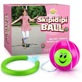 IPIDIPI TOYS Skip It Ankle Toy Pink Retro Skipit Toy Hopper Ball - Improve Coordination, Get Exercise The Fun Way - Playground Ball Best Retro Birthday Gift for Kids 5, 6, 7, 8, 9, 10, 11