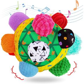 Baby Music Shake Dancing Ball Toy,Developmental Bumpy Ball Sensory Soft Toys,Easy to Grasp Bumps Help Develop Motor Skills