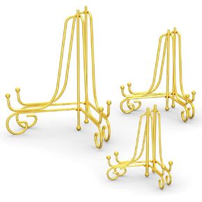 Tnnluku 8 Inch 2 Pack Iron Display Stand, Black Wire Iron Easel Plate Holder Dish Stand for Displaying Pictures
