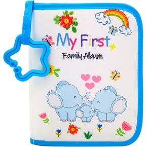 Baby Soft Cloth Album; Baby‘s My First Photo Book for Family Memery with Safe Mirror Holds 17 Photos Green Giraffe (Green)