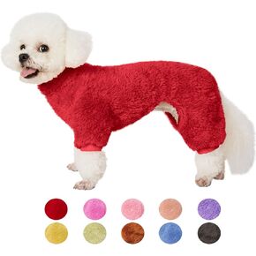 Dog Sweater Coat, Dog Pajamas PJS, Dog Clothes, Dog Christmas Sweaters for Small Medium Dogs Boy Girl Cat Apparel Doggie Jacket Onesie Soft Warm Holiday Outfits (Medium, Red)