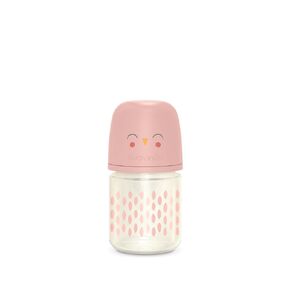 Suavinex Bonhomia Glass Baby Bottle with SX PRO Silicone Nipple, Anti Colic Baby Bottles, Baby Bottles for Breastfed Babies, Slow Flow, 0mo, 4oz, Beige