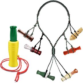 BROTOU 2 Pack Duck Hunting Accessories, Duck Calls & Duck Call Lanyard with 12 Removable Loops Paracord Goose Calls Game Carrier Duck Carrier Predator Gear for Hunting in Kuwait