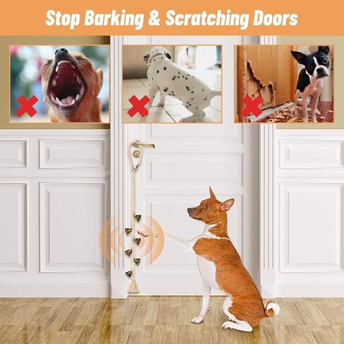 HOYDATE Dog Bell for Door Potty Training Durable Woven Dog Door Bell for Sliding Door Adjustable Hanging Door Bell Length for Small, Medium and Large Dogs to Go Outside in Kuwait