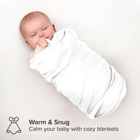 Bare Home Flannel Receiving Blanket, Premium 100% Cotton Flannel Blanket 6-Pack, Hypoallergenic, Gentle on Skin, Warm and Durable (Receiving, Cream) in Saudi Arabia