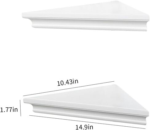رف حائط زاوية أسود من AHDECOR، أرفف زاوية خشبية مثبتة على الحائط، مجموعة من 2 in Kuwait