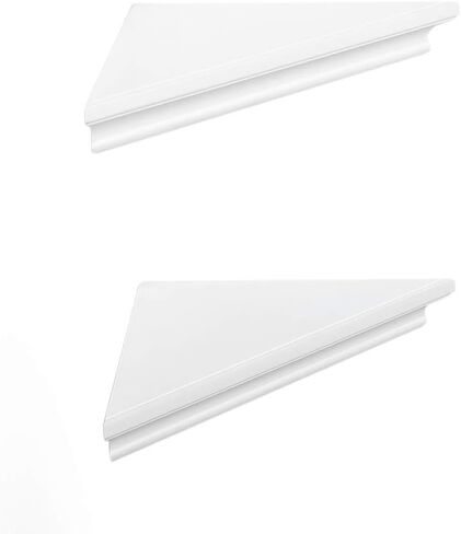 رف حائط زاوية أسود من AHDECOR، أرفف زاوية خشبية مثبتة على الحائط، مجموعة من 2 in Kuwait