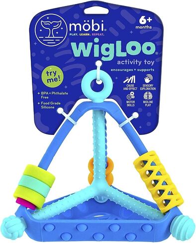 Mobi Peeka Activity Toy - Tummy Time Baby Mirror, Food Grade Silicone Montessori Toys, Shatterproof Mirror for Babies, BPA and Phthalate Free - for 0-6 Months Newborns and Up in Saudi Arabia