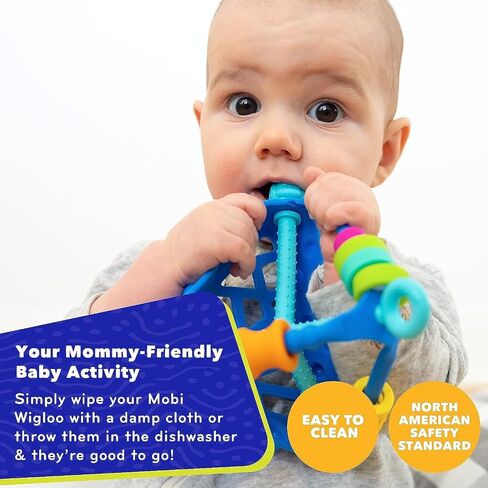 Mobi Peeka Activity Toy - Tummy Time Baby Mirror, Food Grade Silicone Montessori Toys, Shatterproof Mirror for Babies, BPA and Phthalate Free - for 0-6 Months Newborns and Up in Saudi Arabia