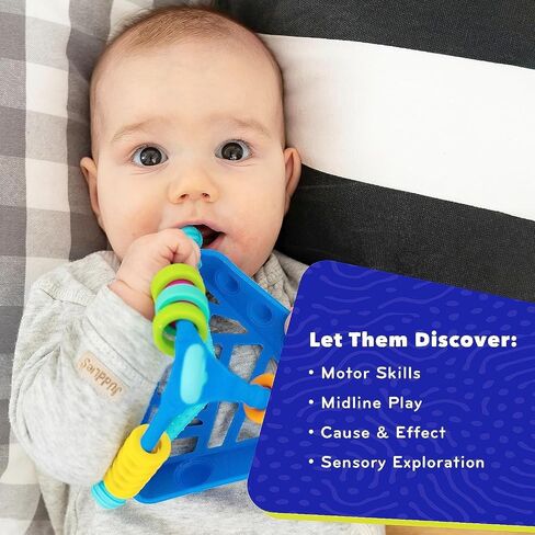 Mobi Peeka Activity Toy - Tummy Time Baby Mirror, Food Grade Silicone Montessori Toys, Shatterproof Mirror for Babies, BPA and Phthalate Free - for 0-6 Months Newborns and Up in Saudi Arabia