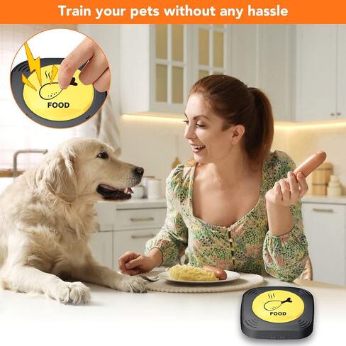 ازرار اتصال للكلاب - مجموعة من 4 ازرار اتصال قابلة للتسجيل - جرس تدريب الحيوانات الاليفة - زر التحدث والتحدث لتدريب الكلاب والقطط - صوت مخصص - ازرار اوامر صوتية للكلاب in Kuwait
