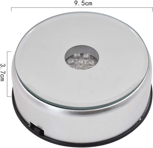 Display Turntable Base for Crystals Glass Art,4" 7 LED 7 Colored Rotating Crystal Display Base Stand with AC Adapter,for Crystals Glass Jewelry Art in Saudi Arabia