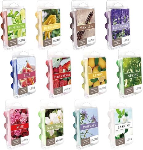 pliadvbu Scented Wax Melts Wax Heart for Scented Wax Warmer - 100% Soy Wax Melts - 12 Fragrances X 6 Heart in Kuwait