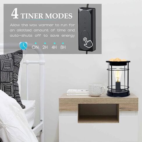 جهاز تسخين الشمع الكهربائي من سالكينج مع مؤقت، جهاز تسخين الشمع لإذابة الشمع المعطر، مصابيح كهربائية عتيقة، سخان شمعة عطري لديكور المنزل الريفي، المكتب، هدايا عيد الميلاد in Kuwait