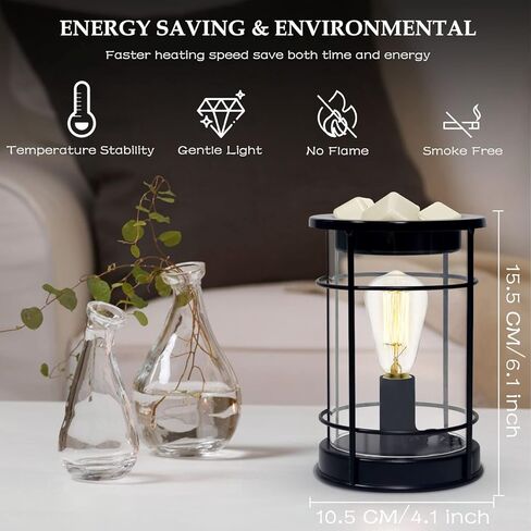 جهاز تسخين الشمع الكهربائي من سالكينج مع مؤقت، جهاز تسخين الشمع لإذابة الشمع المعطر، مصابيح كهربائية عتيقة، سخان شمعة عطري لديكور المنزل الريفي، المكتب، هدايا عيد الميلاد in Kuwait