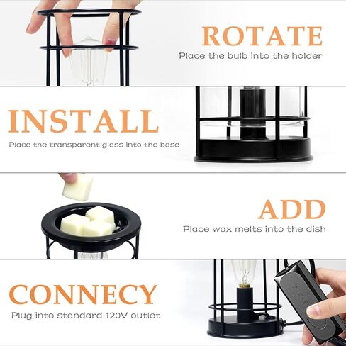 جهاز تسخين الشمع الكهربائي من سالكينج مع مؤقت، جهاز تسخين الشمع لإذابة الشمع المعطر، مصابيح كهربائية عتيقة، سخان شمعة عطري لديكور المنزل الريفي، المكتب، هدايا عيد الميلاد in Kuwait