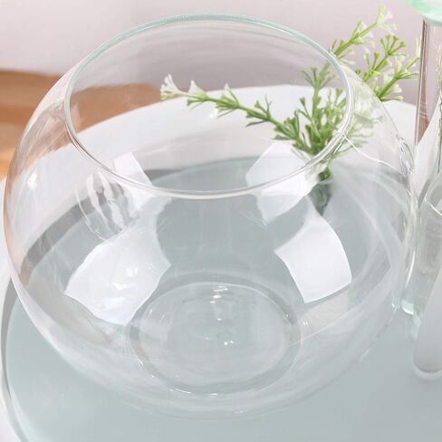 crapelles Transparent Glass Leaves Waterfall Fish Tank with Colorful Shine,Ceramic bolw,Tabletop Indoor Fountain Small Aquarium House Office Decor, Wedding Gift Idea Modern European Style in Kuwait