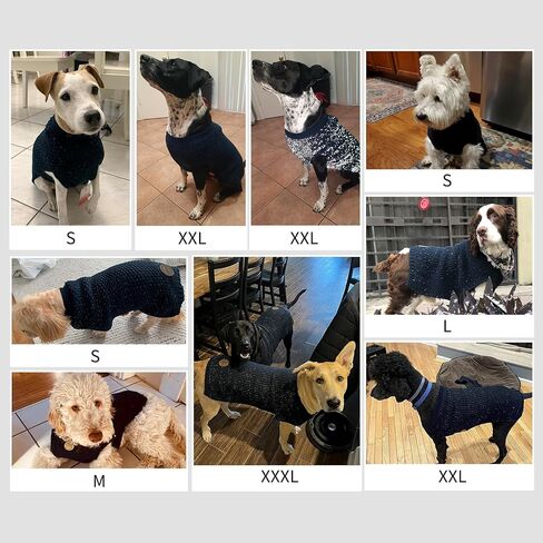 KYEESE Dog Sweaters with Leash Hole for Small Dogs Warm Pullover Dog Knitwear with Reflective Yarn for Fall Winter, Navyblue, XS in Kuwait