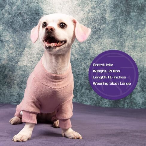 cyeollo Dog Pajamas Warm Fleece Dog Sweater Coat Pjs Thermal Dog Onesie Stretchy Winter Doggie Jumpsuit Pet Sweater Outfits for Small Dogs Color Pink in Saudi Arabia