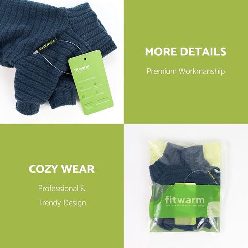 Fitwarm الياقة المدورة محبوك الكلب سترة جرو منامة الحرارية الكلب ملابس الشتاء تريكو معاطف الحيوانات الأليفة القط الملابس الأخضر المتوسطة in Kuwait