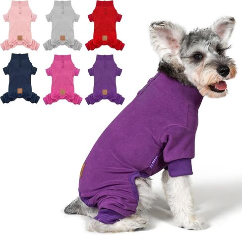 cyeollo Dog Pajamas Warm Fleece Dog Sweater Coat Pjs Thermal Dog Onesie Stretchy Winter Doggie Jumpsuit Pet Sweater Outfits for Small Dogs Color Pink in Saudi Arabia