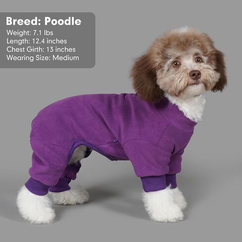 cyeollo Dog Pajamas Warm Fleece Dog Sweater Coat Pjs Thermal Dog Onesie Stretchy Winter Doggie Jumpsuit Pet Sweater Outfits for Small Dogs Color Pink in Saudi Arabia