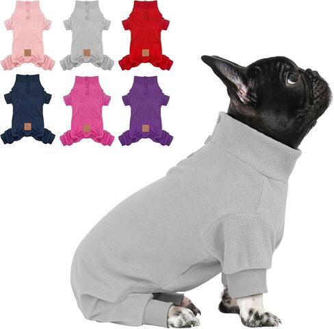 cyeollo Dog Pajamas Warm Fleece Dog Sweater Coat Pjs Thermal Dog Onesie Stretchy Winter Doggie Jumpsuit Pet Sweater Outfits for Small Dogs Color Pink in Saudi Arabia