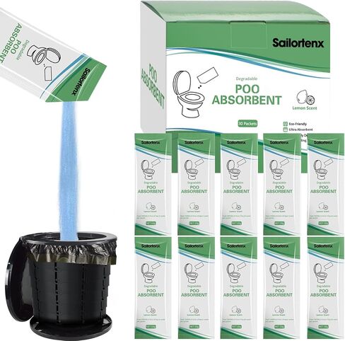 Poo Absorbent for Portable Toilet, Camping Toilet Chemicals, Eco Degradable Absorbent Gel Liquid Waste Gelling and Deodorizing Absorbent Emergency Toilet Waste Treatment in Kuwait