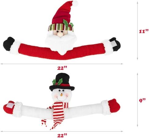 D-FantiX Christmas Curtain Buckle Tieback Set of 2, Santa Snowman Curtain Tiebacks Holdback Fastener Buckle Clamp Window Decorations Wine Bottle Topper Christmas Ornaments Home Holiday Décor 2023 in Saudi Arabia