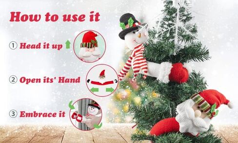 D-FantiX Christmas Curtain Buckle Tieback Set of 2, Santa Snowman Curtain Tiebacks Holdback Fastener Buckle Clamp Window Decorations Wine Bottle Topper Christmas Ornaments Home Holiday Décor 2023 in Saudi Arabia