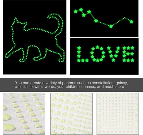 Realistic Tiny 3D Domed Glow in The Dark Stars, 826pcs Glow Dots and Stars, Adhesive Glow Stars for Kids Bedroom,Luminous Stars Stickers Create a Realistic Starry Sky,Room Decor,Wall Stickers in Saudi Arabia