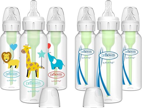Dr. Brown’s Natural Flow® Anti-Colic Options+™ Narrow Baby Bottles 8 oz/250 mL, with Level 1 Slow Flow Nipple, 6 Pack, 0m+ Balloon Animals Gift Set in Saudi Arabia