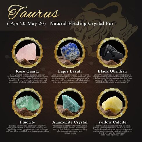 Nicetage Libra Healing Crystals Gift Ideas 12 علامة زودياك بلورات شفاء طبيعية مع مجموعة صندوق الأبراج، 6 أحجار كريستال، 1 سوار زودياك ودليل معلومات هدايا الميزان للنساء in Kuwait
