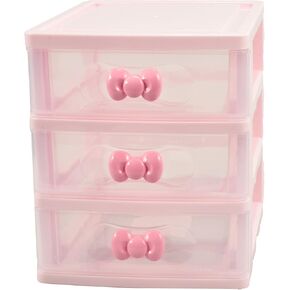 Lovely Pink Receiving Storage Cabinets Box With Multi-layers And Pink Bowknot Handle (Three layers (7.06 x 5.22 x 6.09 inches)) in Kuwait