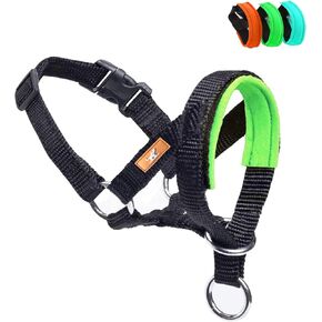 Dog Head Collar with Soft Fabric, Head Harness Stops Dog Pulling, Head Leash for Small Medium Large Dogs Walking (L, Green)