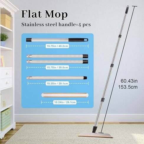 Pet Hair Remover, 60" Carpet Rake with 4 Height, Cat Dog Hair Remover and Hair Scraper Fur Remover, Carpet Rake Pet Hair Removal Tool for Carpets, Rugs, Mats, Couch, Car Mats in Kuwait