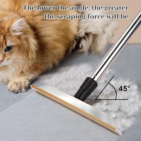 Pet Hair Remover, 60" Carpet Rake with 4 Height, Cat Dog Hair Remover and Hair Scraper Fur Remover, Carpet Rake Pet Hair Removal Tool for Carpets, Rugs, Mats, Couch, Car Mats in Kuwait