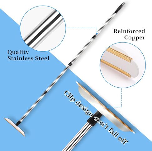 Pet Hair Remover, 60" Carpet Rake with 4 Height, Cat Dog Hair Remover and Hair Scraper Fur Remover, Carpet Rake Pet Hair Removal Tool for Carpets, Rugs, Mats, Couch, Car Mats in Kuwait