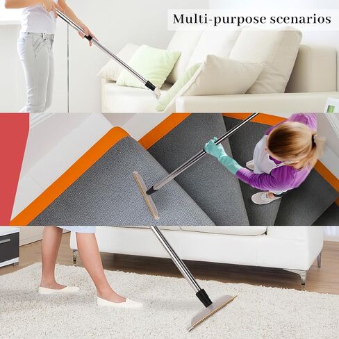Pet Hair Remover, 60" Carpet Rake with 4 Height, Cat Dog Hair Remover and Hair Scraper Fur Remover, Carpet Rake Pet Hair Removal Tool for Carpets, Rugs, Mats, Couch, Car Mats in Kuwait