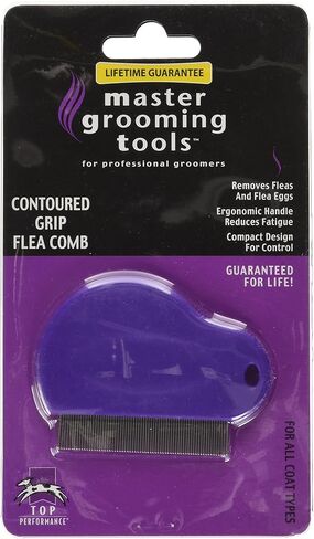 امشاط برغوث ذات قبضة محيطية من ماستر جرومينج تولز - امشاط مريحة لإزالة البراغيث، ارجواني in Kuwait