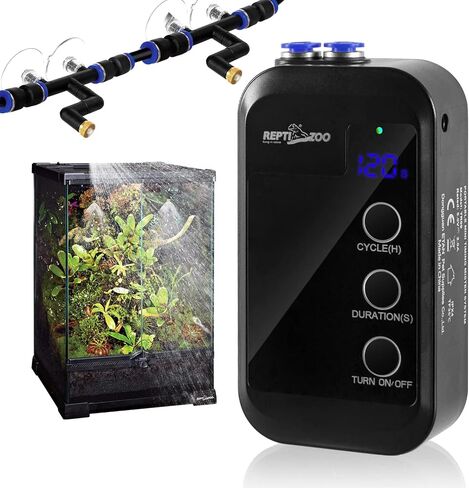 REPTI ZOO Reptile Humidifier, Mini Automatic Misting System for Reptile Terrariums, Rainforest Spray System with Adjustable Spray Nozzles in Saudi Arabia