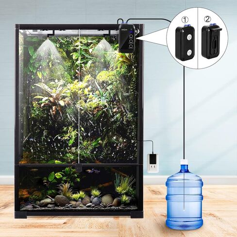 REPTI ZOO Reptile Humidifier, Mini Automatic Misting System for Reptile Terrariums, Rainforest Spray System with Adjustable Spray Nozzles in Saudi Arabia