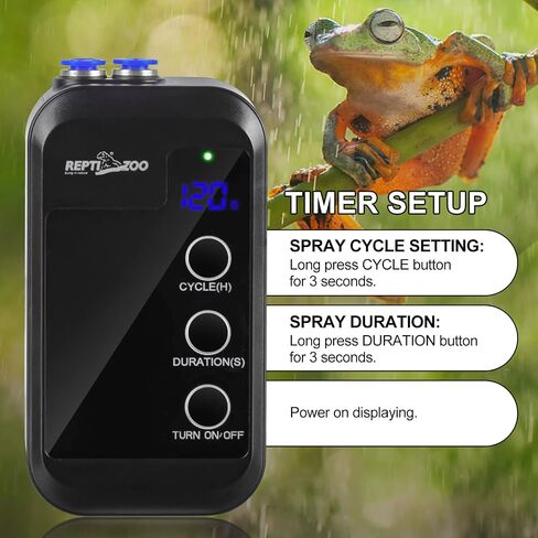 REPTI ZOO Reptile Humidifier, Mini Automatic Misting System for Reptile Terrariums, Rainforest Spray System with Adjustable Spray Nozzles in Saudi Arabia