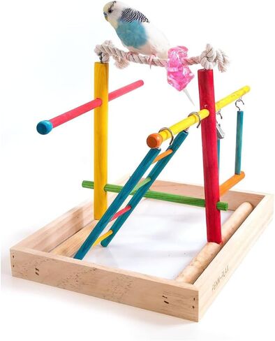 Penn-Plax Bird Life Wooden Playpen – Perfect for Parakeets, Lovebirds, Parrotlets, Cockatiels, and Green Cheek Conures – Medium in Kuwait