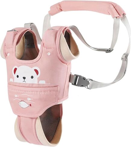 Baby Walking Harness Handheld Baby Walker Assistant Belt (Pink) | Adjustable Toddler Infant Walker Harnesses Standing Up and Walking Learning Helper With Detachable Crotch for 9-24 Month Old in Saudi Arabia
