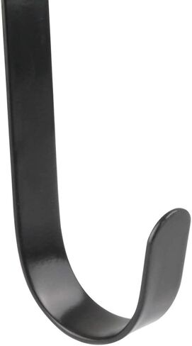 uoboeuq 12 بوصة خطافات شماعات إكليل عيد الميلاد فوق الباب خطافات معدنية عملية خطافات شماعات مناشف لزينة الباب الأمامي لعيد الميلاد - معدن قوي ممتاز (أسود) in Kuwait