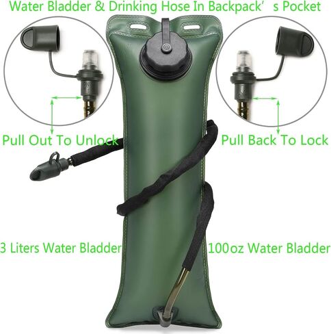 Hydration Bladder 2.5L Water Reservoir,BPA Free Leak Proof Water Bladder for Hiking Backpack Biking and Compaing Military Green 2.5 Liter Water Pouch Hydration Pack Replacement in Kuwait