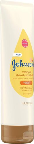 Johnson's Baby Creamy Oil for Baby with Shea & Cocoa Butter, Moisturizing Body Lotion with Gentle Fragrance, Hypoallergenic, Non-Greasy, Paraben-Free, Phthalate-Free and Dye-Free, 8 fl. oz in Saudi Arabia