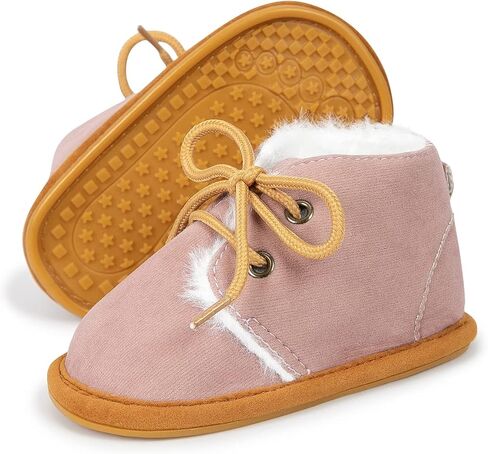 KIDSUN Newborn Infant Baby Boys Girls Fleece Booties Stay On Socks Soft Shoes Non Skid Winter Warm Christmas Slippers in Saudi Arabia