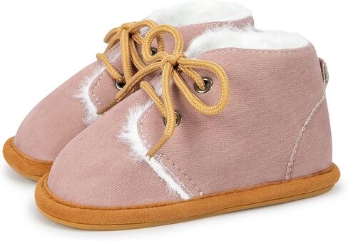 KIDSUN Newborn Infant Baby Boys Girls Fleece Booties Stay On Socks Soft Shoes Non Skid Winter Warm Christmas Slippers in Saudi Arabia